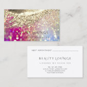 Makeup Artist Event Eyelash Stylist Gold Glitzer Terminkarte (Vorne/Hinten)