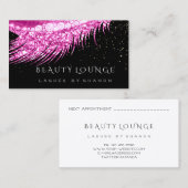 Makeup Artist Event Lash Stylist Pink Black Spark Terminkarte (Vorne/Hinten)