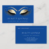 Makeup Artist Event Lashes Gold Royal Blue Eyes Terminkarte (Vorne/Hinten)