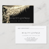 Makeup Artist Event Lashes Stylist Gold Black Terminkarte (Vorne/Hinten)