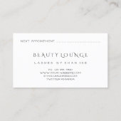 Makeup Artist Event Lashes Stylist Rose Champai Terminkarte (Rückseite)