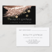 Makeup Artist Event Lashes Stylist Rose Gold Terminkarte (Vorne/Hinten)