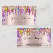 Makeup Artist Event Nails Holograph Unicorn Rainbo Visitenkarte (Vorne/Hinten)