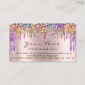 Makeup Artist Event Nails Holograph Unicorn Rainbo Visitenkarte (Rückseite)