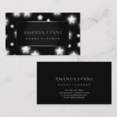 Makeup Artist Event Planner Black Silver Stars Visitenkarte (Vorne/Hinten)