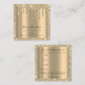 Makeup Artist Event Planner Champagne Gold DripVIP Terminkarte (Vorne/Hinten)