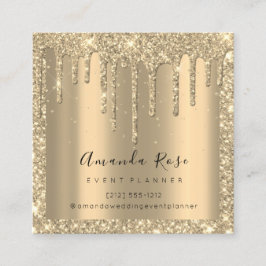 Makeup Artist Event Planner Champagne Gold DripVIP Terminkarte