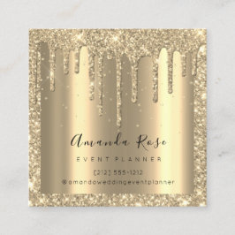 Makeup Artist Event Planner Champagne Gold Tropfen Terminkarte