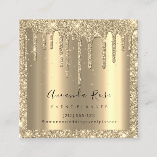 Makeup Artist Event Planner Champagne Gold Tropfen Terminkarte (Vorderseite)
