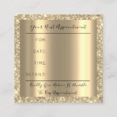 Makeup Artist Event Planner Champagne Gold Tropfen Terminkarte (Rückseite)