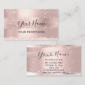 Makeup Artist Event Planner Confetti Pink Rose Visitenkarte (Vorne/Hinten)