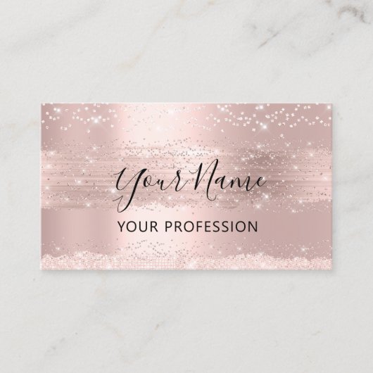Makeup Artist Event Planner Confetti Pink Rose Visitenkarte (Vorderseite)