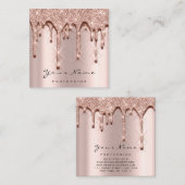 Makeup Artist Event Planner Glitzer 3D-Effekt Quadratische Visitenkarte (Vorne/Hinten)