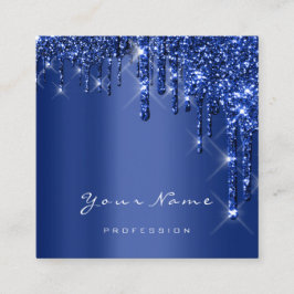 Makeup Artist Event Planner Glitzer Blue Navy Quadratische Visitenkarte