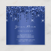 Makeup Artist Event Planner Glitzer Blue Navy Quadratische Visitenkarte (Rückseite)