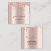 Makeup Artist Event Planner Glitzer Funkelnd Platz Quadratische Visitenkarte (Vorne/Hinten)