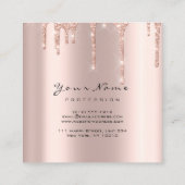 Makeup Artist Event Planner Glitzer Funkelnd Platz Quadratische Visitenkarte (Rückseite)