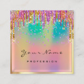 Makeup Artist Event Planner Glitzer Holograph Quadratische Visitenkarte (Vorderseite)
