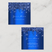 Makeup Artist Event Planner Glitzer Navy Royal Quadratische Visitenkarte (Vorne/Hinten)