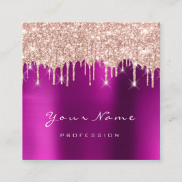 Makeup Artist Event Planner Glitzer Park Pink Quadratische Visitenkarte