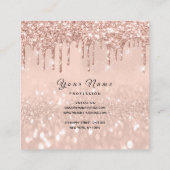Makeup Artist Event Planner Glitzer Rose Quadratische Visitenkarte (Rückseite)