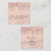 Makeup Artist Event Planner Glitzer Rose Quadratische Visitenkarte (Vorne/Hinten)