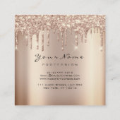 Makeup Artist Event Planner Glitzer Spark Event Quadratische Visitenkarte (Rückseite)