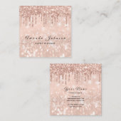 Makeup Artist Event Planner Glitzer Spark Rose1 Quadratische Visitenkarte (Vorne/Hinten)