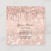 Makeup Artist Event Planner Glitzer Spark Rose1 Quadratische Visitenkarte (Rückseite)