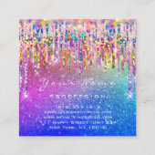 Makeup Artist Event Planner Holograph Rainbow Trop Quadratische Visitenkarte (Rückseite)