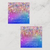 Makeup Artist Event Planner Holograph Rainbow Trop Quadratische Visitenkarte (Vorne/Hinten)