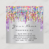 Makeup Artist Event Planner Holograph Silver Grau Quadratische Visitenkarte (Rückseite)
