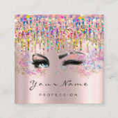Makeup Artist Event Planner Holograph Unicorn Lash Quadratische Visitenkarte (Vorderseite)
