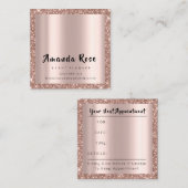 Makeup Artist Event Planner Rose Eyelashes Terminkarte (Vorne/Hinten)