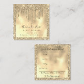 Makeup Artist Event Planner Sepia Gold Tropfen Spa Terminkarte (Vorne/Hinten)
