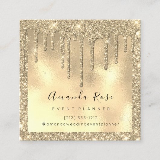 Makeup Artist Event Planner Sepia Gold Tropfen Spa Terminkarte (Vorderseite)