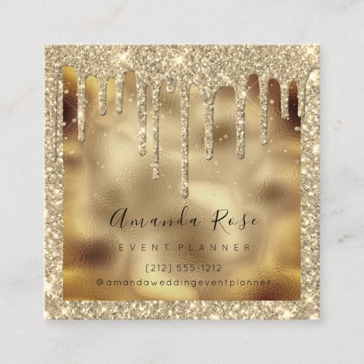 Makeup Artist Event Planner Sepia Gold Tropfens Pa Terminkarte (Vorderseite)