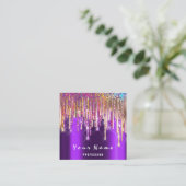Makeup Artist Event PlannerHolograph Rainbow-Tropf Quadratische Visitenkarte (Stehend Vorderseite)