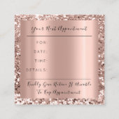 Makeup Artist Event Rose Gold Terminkarte (Rückseite)