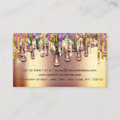 Makeup Artist Eventplaner Hochzeiten Tropfen Gold Visitenkarte (Rückseite)