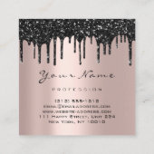 Makeup Artist Eventplaner Schwarze Tropfen Beeinfl Quadratische Visitenkarte (Rückseite)