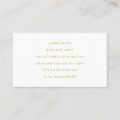 Makeup Artist Extravaganter Schriftart Minimalisti Visitenkarte (Rückseite)