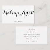 Makeup Artist Extravaganter Schriftart Minimalisti Visitenkarte (Vorne/Hinten)