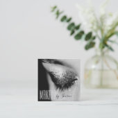 Makeup Artist Eye Black & White Business Card Quadratische Visitenkarte (Stehend Vorderseite)