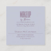 Makeup Artist Eye Gray Business Card Quadratische Visitenkarte (Rückseite)