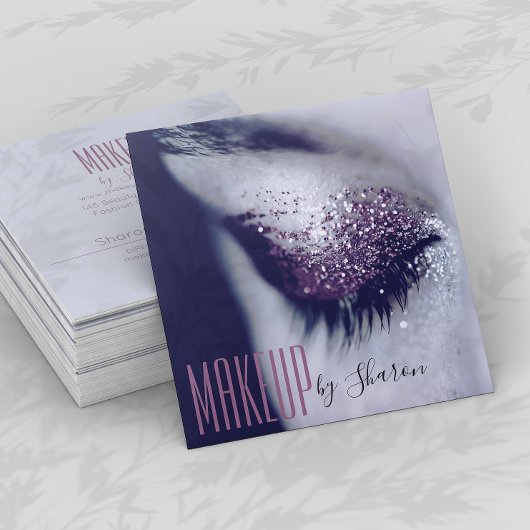 Makeup Artist Eye Gray Business Card Quadratische Visitenkarte