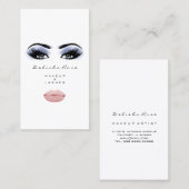 Makeup Artist Eye Lashes Blue Eyebrow Blush Lippen Visitenkarte (Vorne/Hinten)