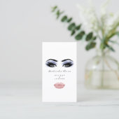 Makeup Artist Eye Lashes Blue Eyebrow Blush Lippen Visitenkarte (Stehend Vorderseite)