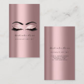 Makeup Artist Eye Lashes Glitzer Blush Pink Visitenkarte (Vorne/Hinten)