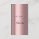 Makeup Artist Eye Lashes Glitzer Blush Pink Visitenkarte (Rückseite)